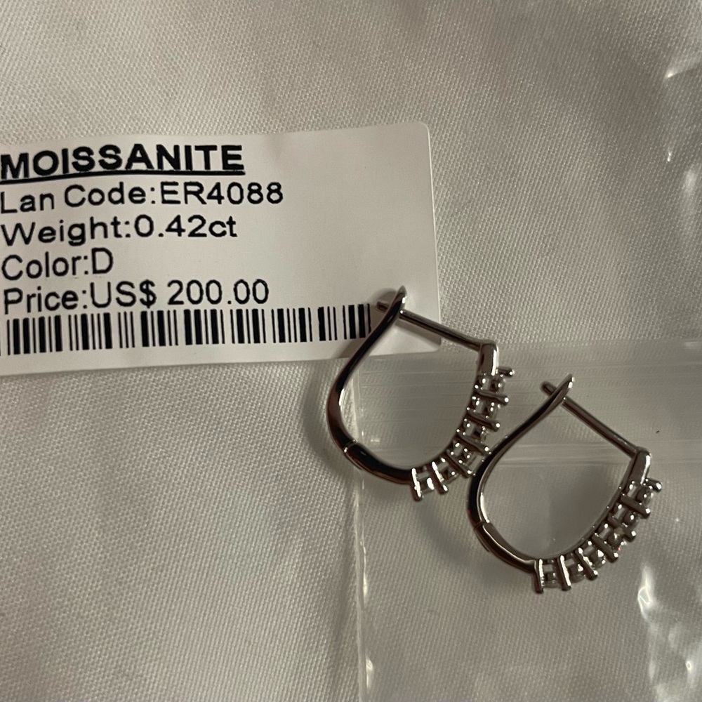 Moissanite Sterling Silver 925 Earrings